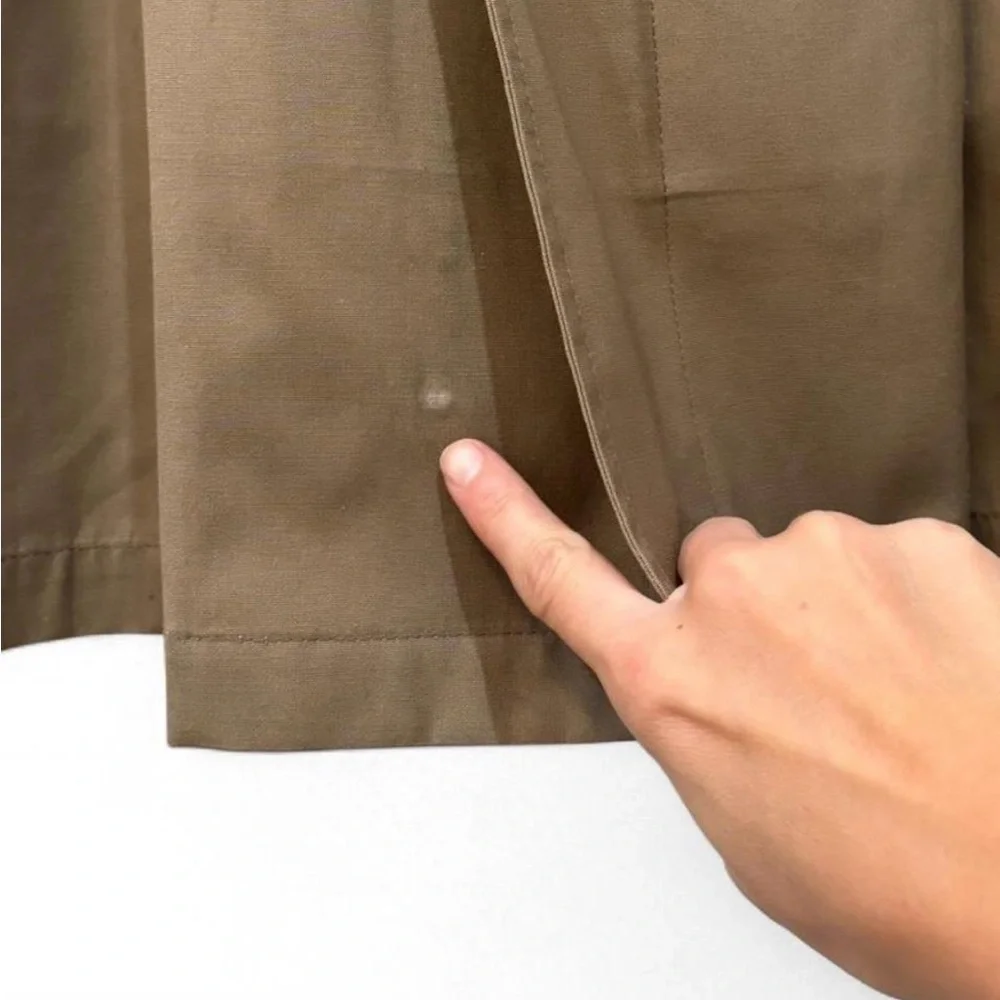 Men's London‎ Fog Trench Coat Khaki Tan Size 44 Large Removable Liner Quilted